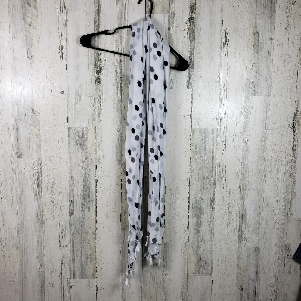 Amman Jordan white polka dot long scarf